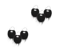 Beavorty 6 Pièces Fausse Barbe Homme avec Moustache et Barbe Mentonnière Réaliste Bande Élastique Confortable Respirant et Réutilisable pour Cosplay Fête Viking et Costume Pirate Noir