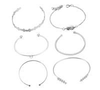 Beavorty 6 Pièces Set de Bracelets Ouverts Chaine pour Femme Bracelet Délicat Ananas Parure à Porter Fête Shopping