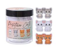 Beavorty 60 Pièces Cartes D'affirmation Positive Bureau, Cartes de Pensée Positive à Thème Chat, Papier, pour Femmes, Présent pour Amoureux des Chats, Voyage et Développement Personnel