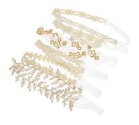 Beavorty 6pièces Bandeaux Filles Lot De Bandeaux Fleurs Élastiques Dorés Et Colorés Accessoires De Cheveux Pour Bébés Pour Photographies Et Tenues Spéciales