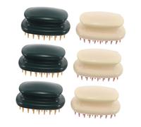 Beavorty 6pièces Brosse à Shampoing Pour Chevelu Brosse Exfoliante Tpr Souple Masseur Capillaire Autonettoyant Pour Cheveux Secs Ou Mouillés Usage Hommes Et Femmes