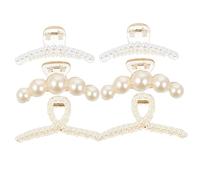 Beavorty 6pièces Creative Pearl Hair Claws Large Medium Shark Hair Clips for Women Lightweight Accessories Non-slip Grip for Daily Use