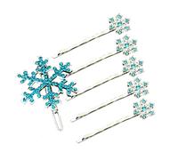 Beavorty 6pièces Lot De Épingles à Cheveux Et Broche Flocon De Cristal Argenté Pour Femme Accessoire Coiffure Mariage Bleu