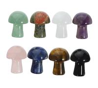 Beavorty 8 pièces Mini Mushroom Crystal Ornaments Set Natural Stone Flowerpot Mushroom Decors For Home And Garden Unique Handmade Miniature Craft Charms