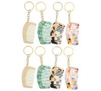 Beavorty 8 Pièces Mini-peigne Peigne à Dents Larges Porte-clés Créatif Porte-clés atif e-s Petit Feuille D'acétate