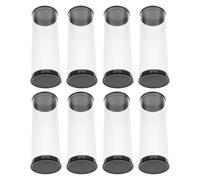 Beavorty 8 Pièces Tube de Rangement Transparent avec Capuchon | Plastique Rigide, Forme Cylindrique Ronde, Empilable, pour Transport, Tiroir, Racks et Jetons Standard