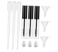 Beavorty 9 Pièces Lot de Tubes Transparents Rechargeables pour Mascara et Crème Cils Conteneurs Vides avec Bouchons Étanches Kit DIY Portable pour Cosmétiques Voyage
