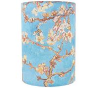 Beavorty Abat-jour Cylindrique en Tissu Motif Fleur D'amandier, Culot E27, Diamètre Standard, Petit Abat-jour Vintage pour Lampe de Bureau, Lampe Murale et Plafonnier, Décoration