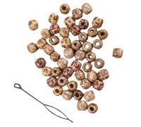 Beavorty Accessoires Cheveux Perles en Bois 60 Pièces pour Tresses Dreadlocks Bijoux Cheveux pour Séances Photo et Mariées Femme Couleur Aléatoire