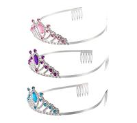 Beavorty Accessoires Pour Cheveux Fille 3 Pièces Strass Couronne Pour Enfant Bandeau En Alliage Pour Fête De Mariage Et Occasions Spéciales