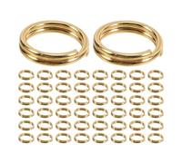 Beavorty Anneaux Brisés Doubles en Métal Inoxydable Doré 0,6 X 6 Mm, Lot de 50 Set de Pièces, Anneaux de Porte-clés Ronds pour Loisirs Créatifs, Fabrication de Bijoux et Accessoires DIY