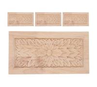 Beavorty Appliques Décoratives et Faciles à Installer Légères 4 Pièces en Bois Non Peint Motif Colonne Romaine Rectangulaire 15x8 Cm pour Meubles pour Embellissement D'armoires