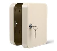 Beavorty Armoire à Clés Murale en Fer avec Serrure Sécurisée, 20 Crochets pour Organisation, Boîte de Gestion des Clés Compacte pour Bureau et Entreprise, Porte-clés Robuste et Pratique