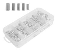 Beavorty Assortiment de 200 Manchons de Sertissage Doubles en Aluminium Pêche, Haute Résistance et Étanche, pour Eau Douce et Eau Salée