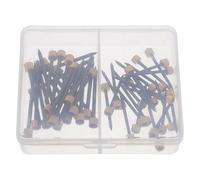 Beavorty Assortiment de 50 Clous Noirs pour Cadres Photo Tête en Cuivre, Kit de Fixation Murale pour Accrocher Tableaux et Œuvres D'art, Boîte de Rangement, Clous Muraux pour Plâtre