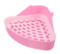 Beavorty Bac à Litière Triangulaire pour Lapin et Cochon d'Inde en Plastique Rose, Base Filtrante Anti-Fuite, pour Jardins et Parcs