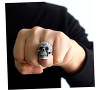 Beavorty Bague Crâne Fantaisie Bague Halloween Design Unique pour Hommes et Femmes Accessoire Décoration Intérieure