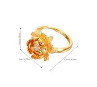 Beavorty Bague Ouverte Pour Femme Design Fleur De Lotus Ajustable Doigt Look Vintage Classique
