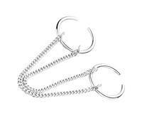 Beavorty Bague Réglable à Deux Doigts Vintage Punk En Alliage Léger Chaîne Pendante Pour Femmes Fête Plage Soirée