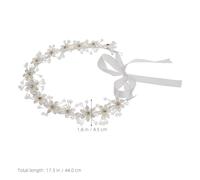 Beavorty Bandeau Mariée Argenté Fleur et Perles Accessoire Cheveux Garçon Fille pour Mariage Couronne Princesse Headband Chic pour Cérémonie Nuptiale