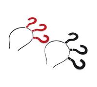 Beavorty Bandeaux Point D'interrogation 2 Pièces Tissu Rouge Et Noir Accessoires Pour Cheveux Fête Déguisement Adulte Garçon Et Filles