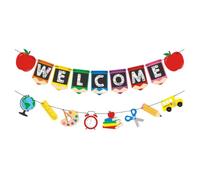 Beavorty Bannière de Rentrée Scolaire Bienvenue, Papier Colorée | Décor Mural pour Classe, Usage Enseignants et Élèves, Style Fantaisie, à Suspendre Facile