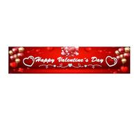 Beavorty Bannière Décorative Rouge de Cœur Saint-valentin, Tissu Polyester, Crée une Ambiance Romantique Fiançailles et Fêtes