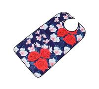 Beavorty Bavoir pour Repas Adulte Imperméable en Tissu Réutilisable, Taille Unique, Motif Floral « Fleur de Fortune 202 », Protection Pratique pour Vêtements, Adapté Personnes Âgées