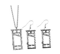 Beavorty Bijoux Gothiques avec Pendentif Guillotine et Boucles Oreilles pour Halloween Accessoire Vintage et Rock Parfait pour Fêtes à Thème