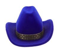 Beavorty Boîte à Chapeau De Cowboy Afficher Boucles D'oreilles Chapeaux De Cow-boy Chapeau De Cow-boy Hommes Porte-bijoux Occidental Coffret à Bijoux Décoratif Porte-bagues Bleu Flocage