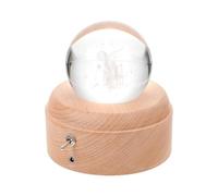 Beavorty Boîte à Musique Rotative en Bois Boule de Cristal et Veilleuse à Projection, Lampe LED Décorative pour Chambre et Bureau