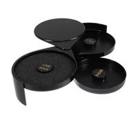 Beavorty Boîte à Sel à Bord en Plastique 3 Étages Noire pour Cocktails, Condiment Hermétique Multi-usage pour Bars, Kit Cocktail, Boîtes à Épices Cuisine et Restauration