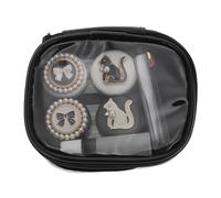 Beavorty Boîte De Lentilles De Contact Double Compartiment Mignonne en Matériau Solide, Étanche Et Portable, Accessoires Intégrés, Rangement Transport des Lentilles Oculaires Au Quotidien