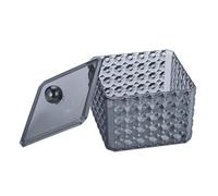 Beavorty Boîte de Rangement Petite Taille Motif Diamant avec Couvercle en Acrylique Noir Protège la Poussière et L'humidité pour Cotons-tiges