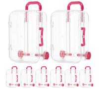 Beavorty Boîtes à Dragées Mini Valise Transparentes Rose Fuchsia 24 Pièces pour Mariage Fête Emballage Présents Invités Petit Coffret Bonbons Original et Réutilisable
