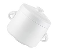Beavorty Bol à Soupe en Céramique Blanche 400ml Couvercle Étanche, Bol Vapeur Binaural pour Cuisson à L'eau, Marmite Compacte pour Yaourt, Pudding et Plats Vapeur, Accessoire la Cuisine