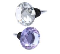 Beavorty Bouchons Bouteille Vin en Cristal, Lot de 2 Pièces Colorées Joint en Caoutchouc, Conçus pour Préserver la Fraîcheur du Vin et Embellir Votre Table de Salle à Couleur Aléatoire