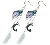 Beavorty Boucles d'Oreilles de Fée en pour Femmes Pendantes Élégantes Design Féérique Accessoire Chic Fêtes Occasions Spéciales Longue Chaîne Non Régulière