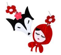 Beavorty Boucles D'oreilles Mignonnes en Acrylique Design Dessin Animé Petit Chaperon Rouge et Grand Méchant Loup, Légères et Confortables pour Filles en Toutes Occasions