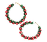 Beavorty Boucles Oreilles de Noël pour Femme Clochettes Forme de Sapin Rouge Festif Bijoux de Danse Fête