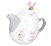 Beavorty Bouilloire en Céramique 1 Pièce Motif Lapin de Pâques sans Filtre, Pichet D’eau Léger et Portable Cuisine, Récipient Polyvalent pour Thé, Lait et Boissons, Design Décoratif