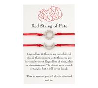 Beavorty Bracelet Couple Ajustable en Acier Inoxydable Rouge, 2 Pièces Tricotées Main, Design Créatif Jour et Nuit, Présent Saint-valentin et Amitié, Chaîne Élégante et Chic