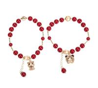 Beavorty Bracelet En Cristal Rouge Année Du Tigre Pour Femme Style Chinois Design Créatif Port Quotidien Et Fêtes Lot De 2 Pièces
