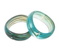 Beavorty Bracelet Géométrique Irrégulier en Acrylique Transparent Vert Translucide, Lot de 2 Joncs Larges Effet Marbre Rétro, Bracelets Empilables pour Femmes Accessoire Bohème pour