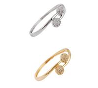 Beavorty Bracelet Jonc Femme Ouvert Double Perles Croix Bracelet Manchette Allongeable