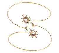 Beavorty Bracelet Manchette Soleil Et Lune En Alliage Doré Réglable Pour Femmes, Bijoux De Bras Ouverts Élégants, Accessoires Mode Pour Fête Et Vie Quotidienne, Lot De 2 Pièces