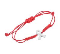 Beavorty Bracelet Rouge D'identification Médicale Entrelacé Tissé Main Polyester et Alliage pour Femmes Sensibilisation Santé Quotidienne Taille Unique