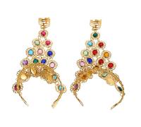 Beavorty Bracelets De Danse Orientale Avec Pierres Rouges En Métal Féminin Bijoux De Ventre Avec Anneaux Spectacle Danseuse Orientale Accessoires Mode Léger Et Confortable