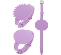 Beavorty Bracelets Mémo en Silicone Réutilisables Lot de 3, Bracelets à Claquer Règle, Surface Effaçable, Violet, Accessoires Indispensables pour Infirmières, Bloc-notes Portable pour