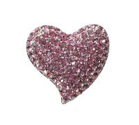 Beavorty Broche de Cœur Cristaux Étincelants, Épingle à Poitrine Délicate pour Femme, Décoration de Vêtements Élégante et Présent pour Fêtes et Occasions Spéciales, Couleur Rose Tendre